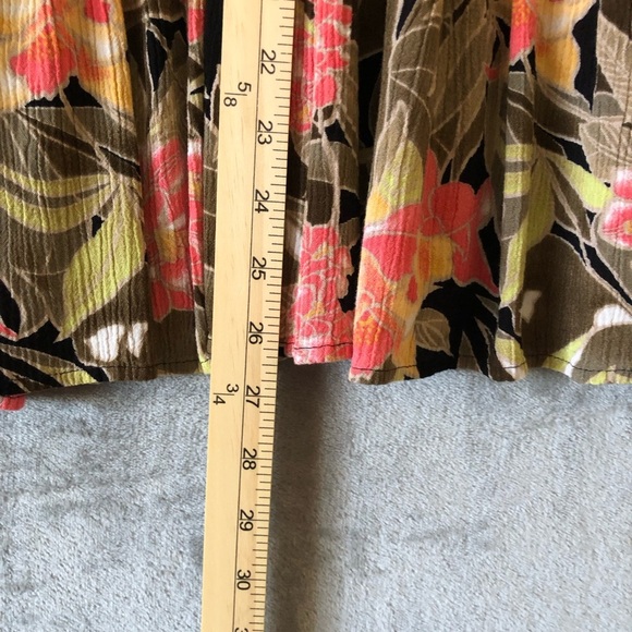 Sag Harbor Women Floral Midi Skirt Size 10 Tiered Flare Elastic Waistband Summer - Picture 9 of 9